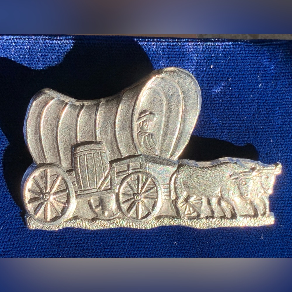Vintage Cast Chuck Wagon Western Brooch
